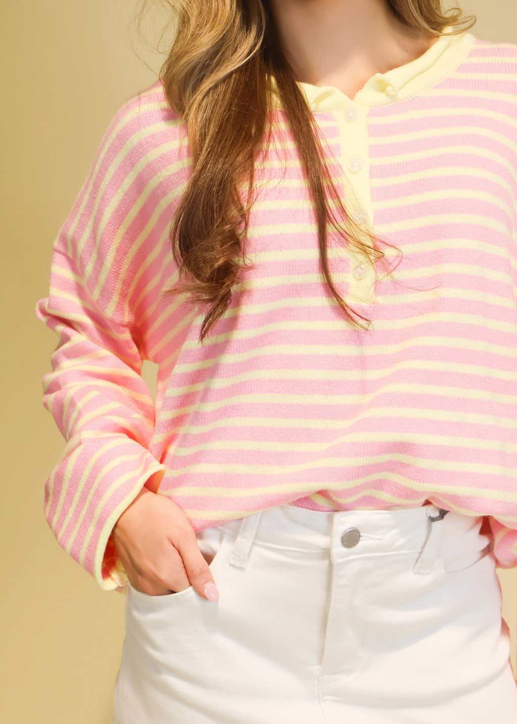 Elaine Stripe Henley Top