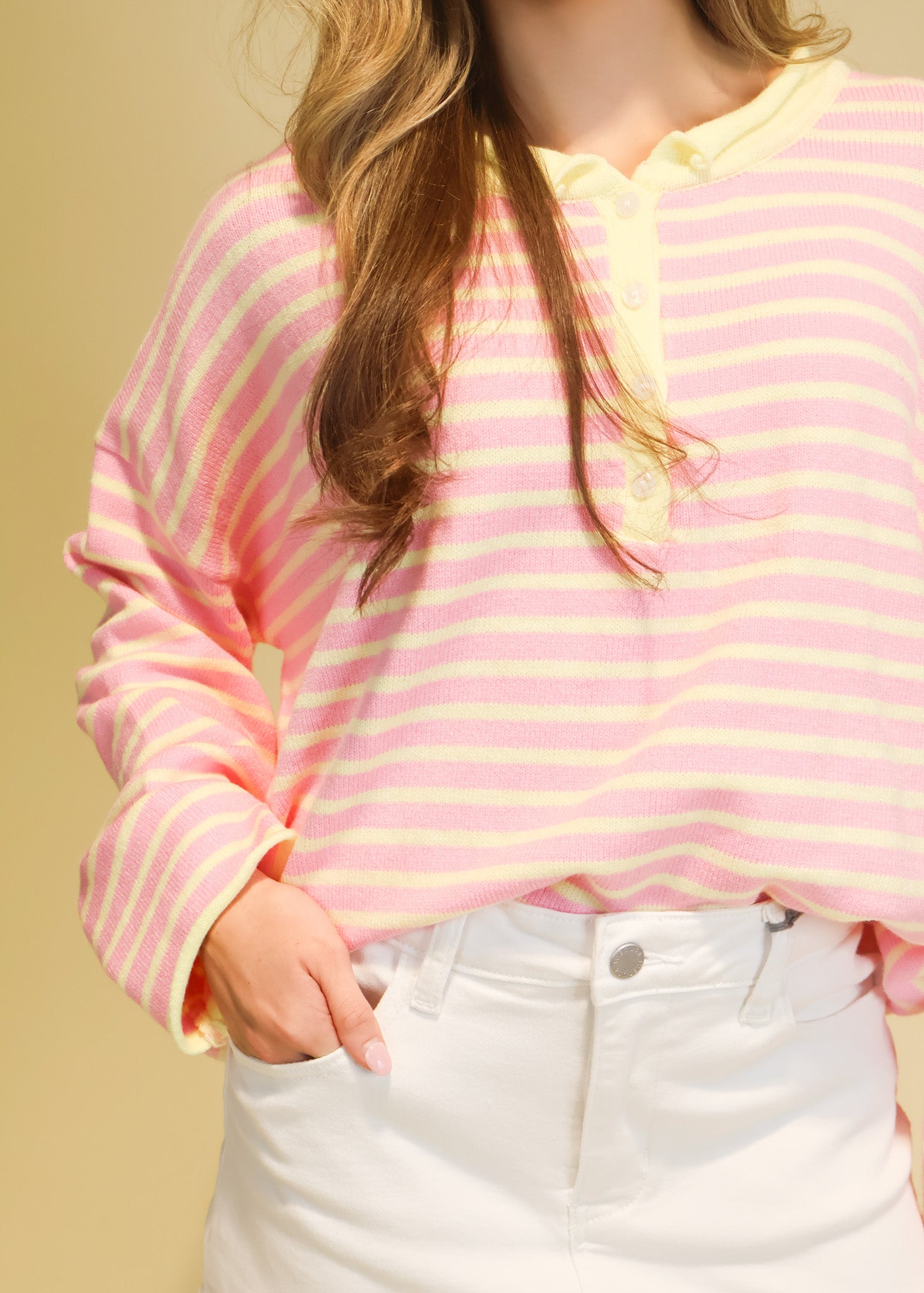 Elaine Stripe Henley Top