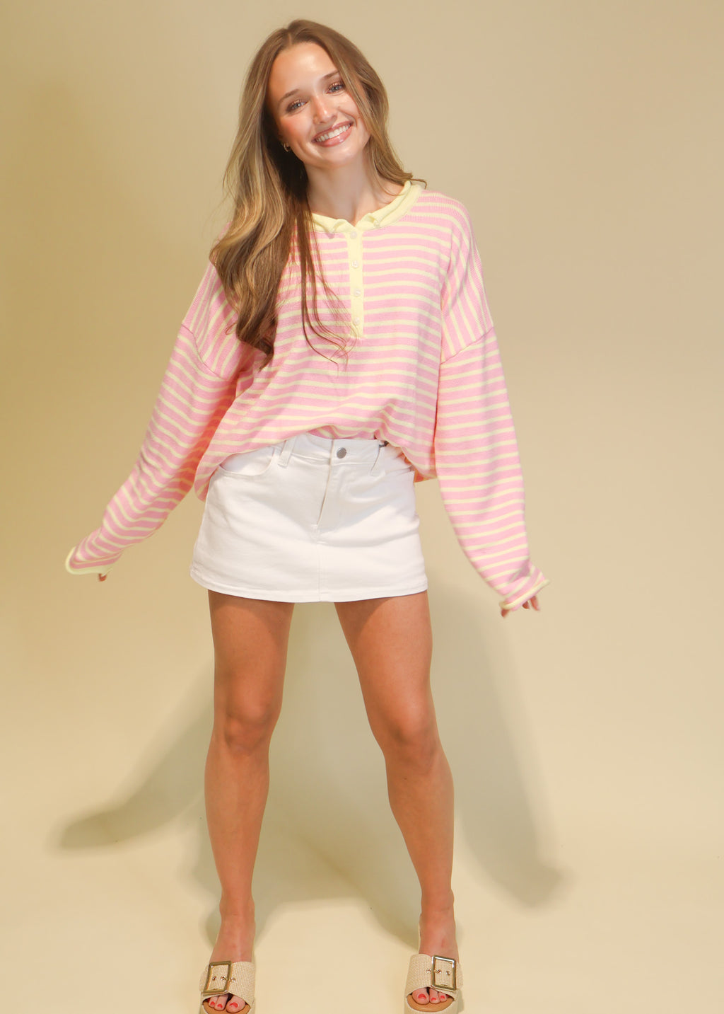 Elaine Stripe Henley Top