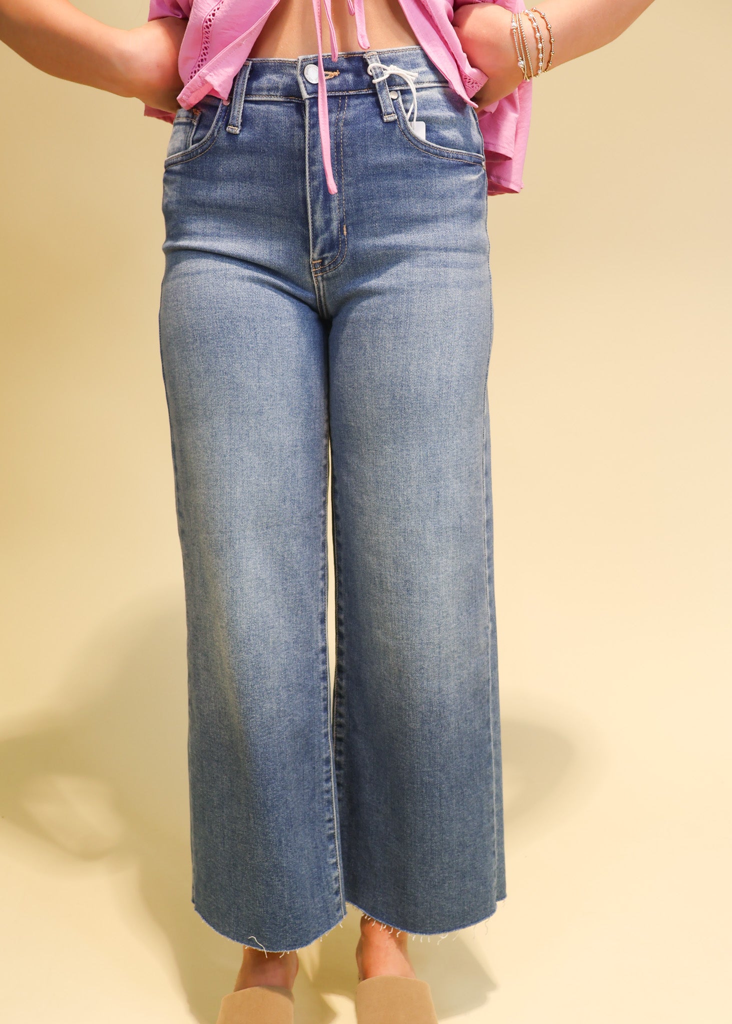 Scissor Cut Wide Leg Jeans