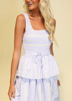 Rosalie Striped Tiered Maxi Dress
