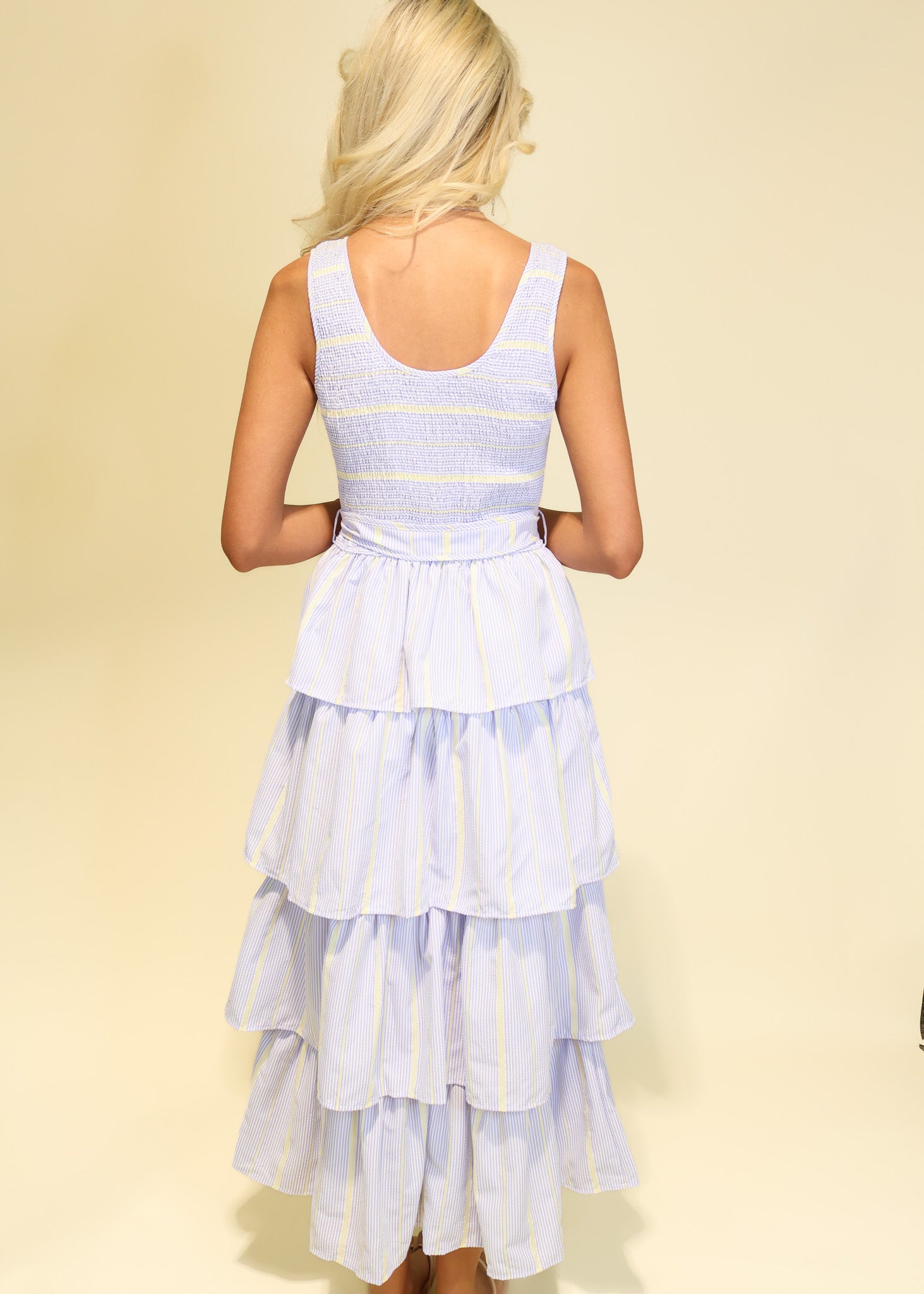 Rosalie Striped Tiered Maxi Dress