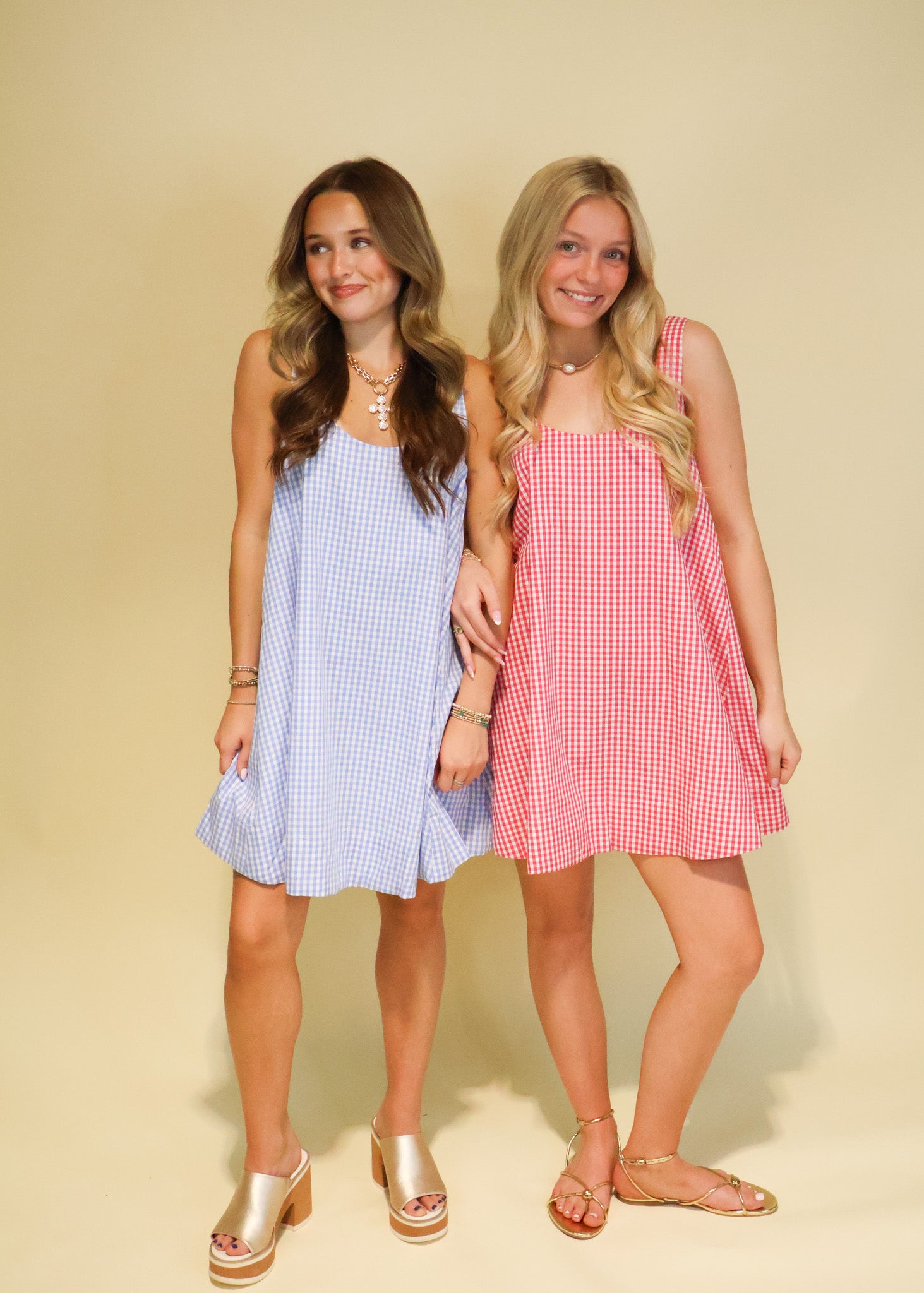 Andrea Gingham Swing Mini Dress