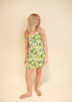 Lemon Lace Trim Mini Dress