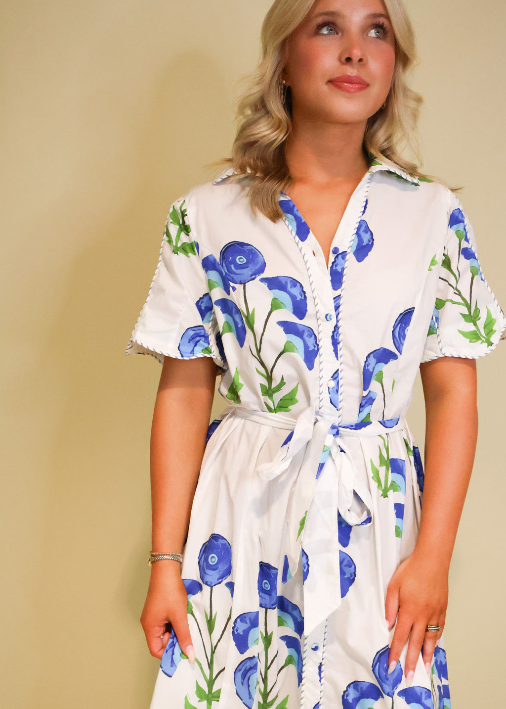 Paloma Floral Belted Midi Dress
