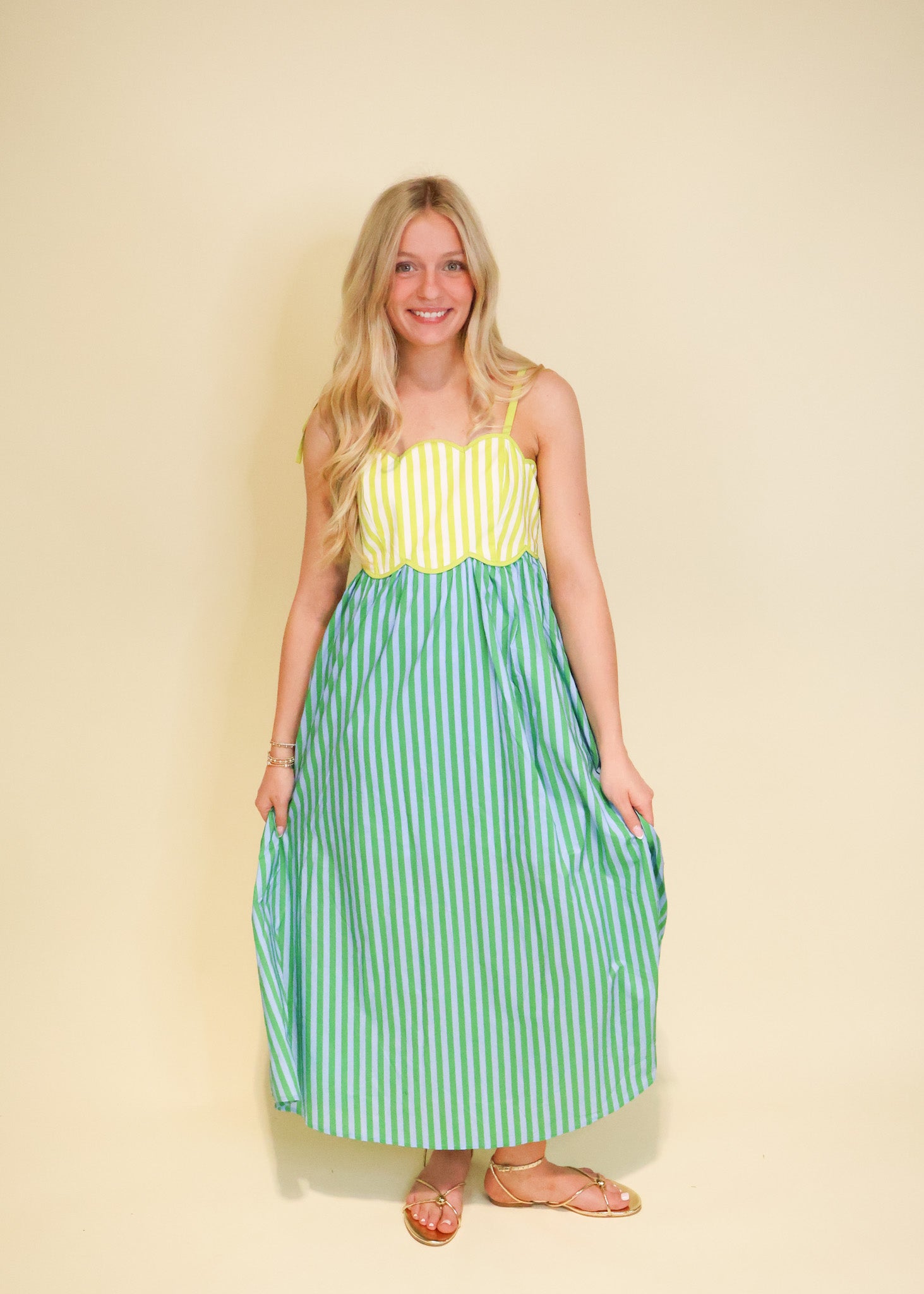 Rosemary Scallop Midi Dress
