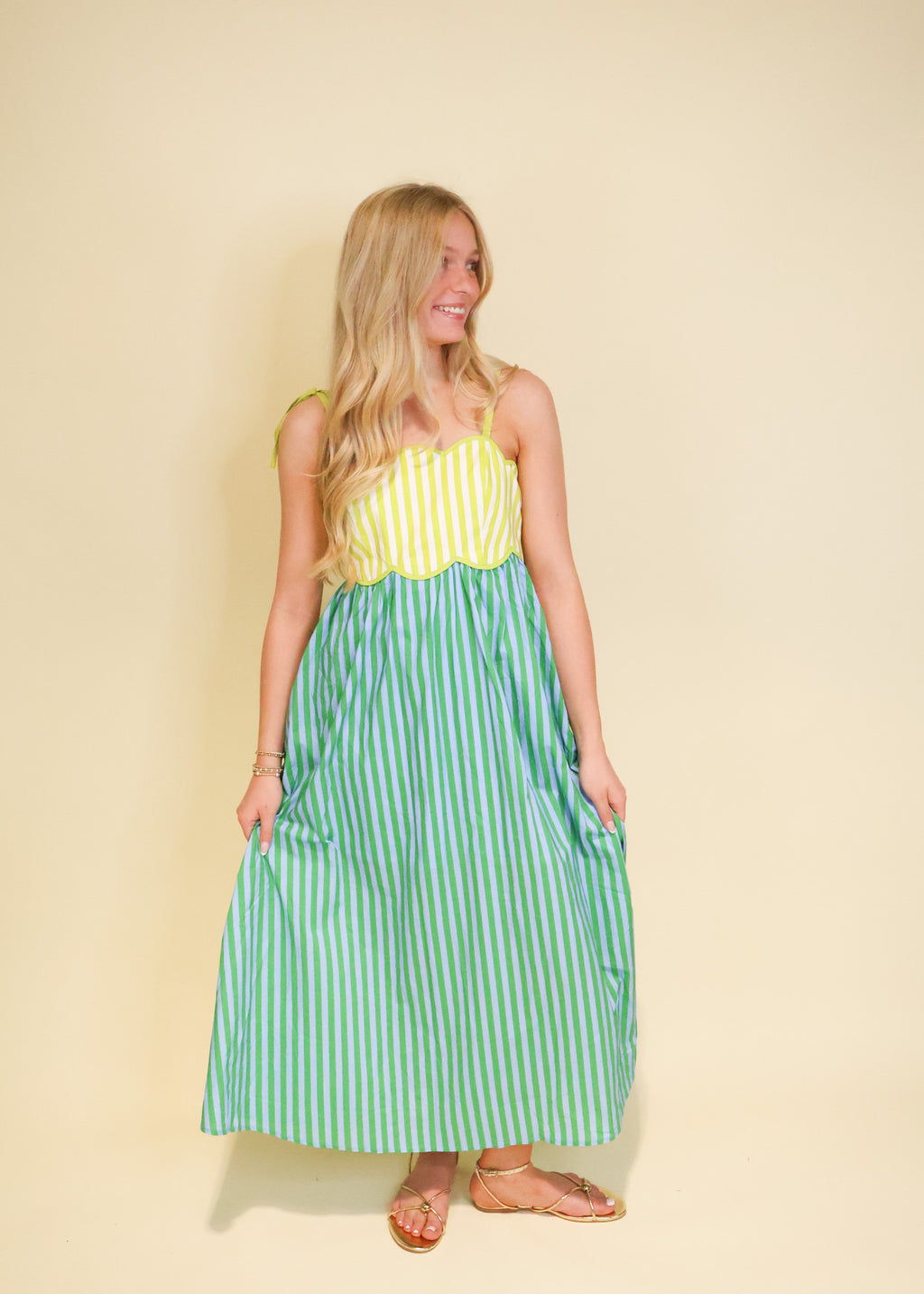 Rosemary Scallop Midi Dress