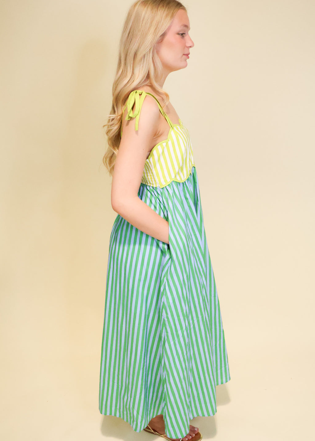 Rosemary Scallop Midi Dress