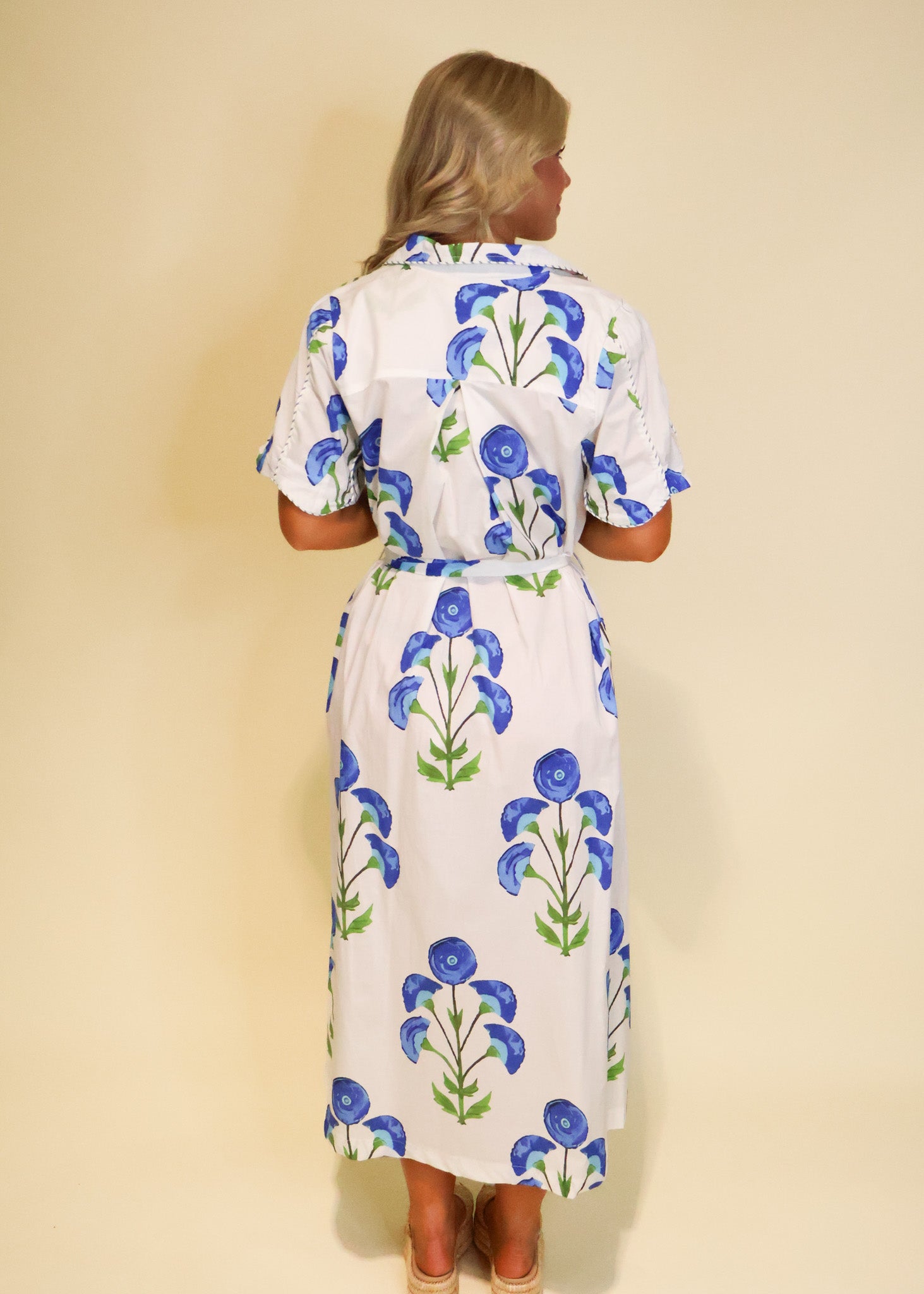 Paloma Floral Belted Midi Dress