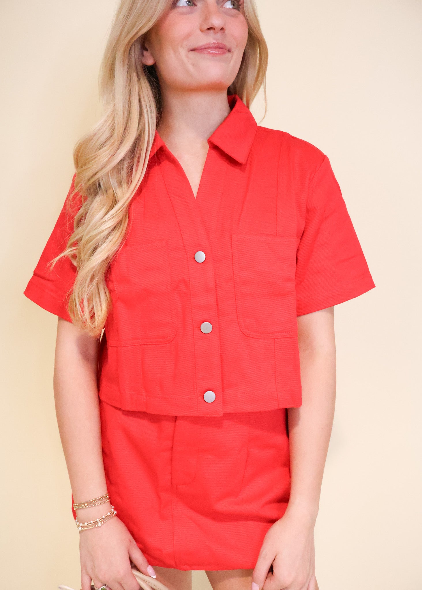 Lavinia Boxy Crop Denim Top