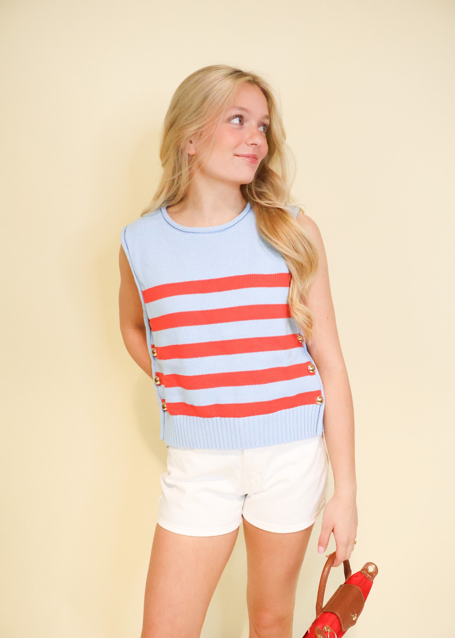 Beacon Stripe Sleeveless Knit Top