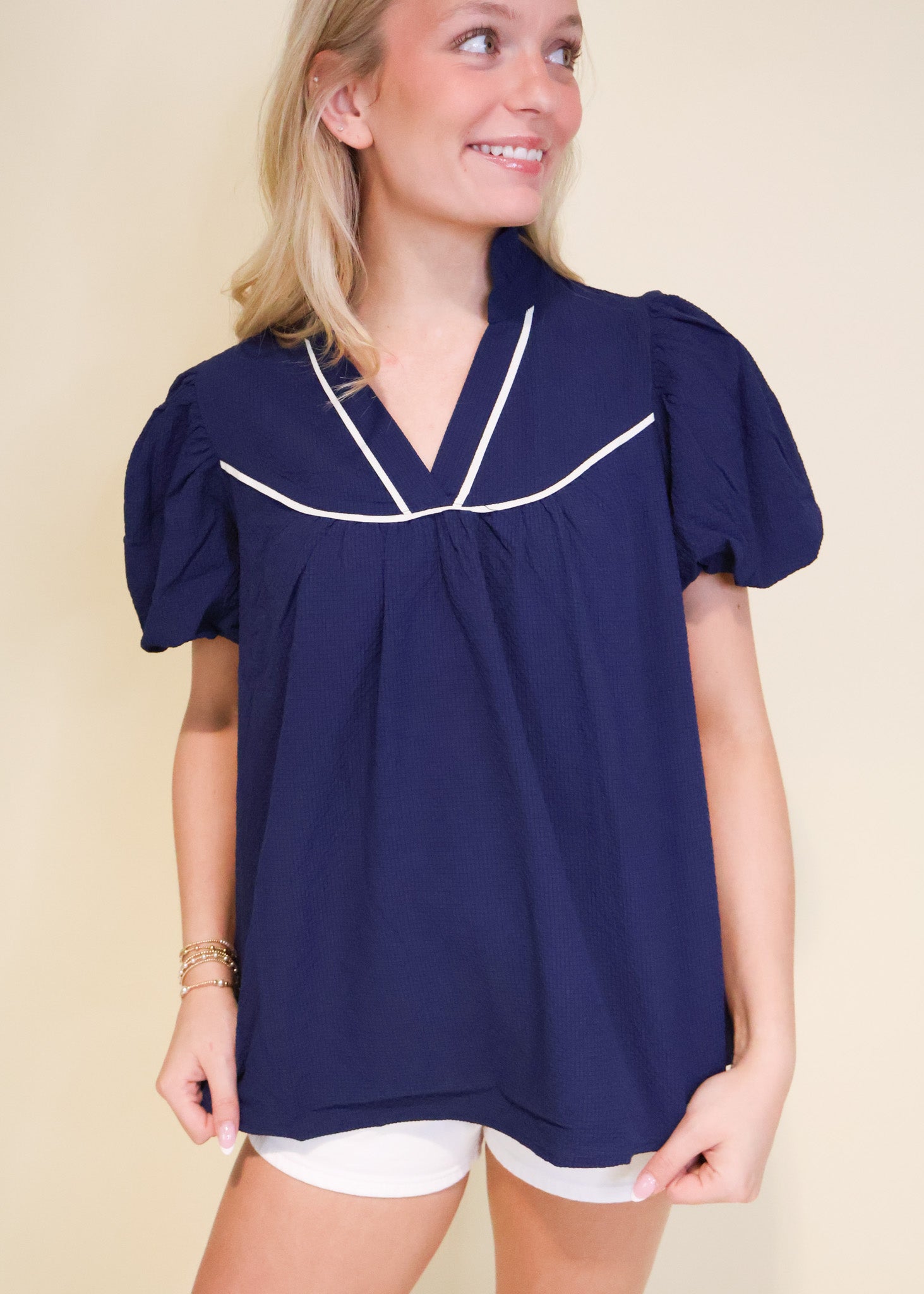 Lucia Contrast Trim Blouse