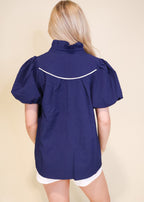 Lucia Contrast Trim Blouse
