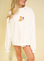 American Flag and Dog Sweatshirt
