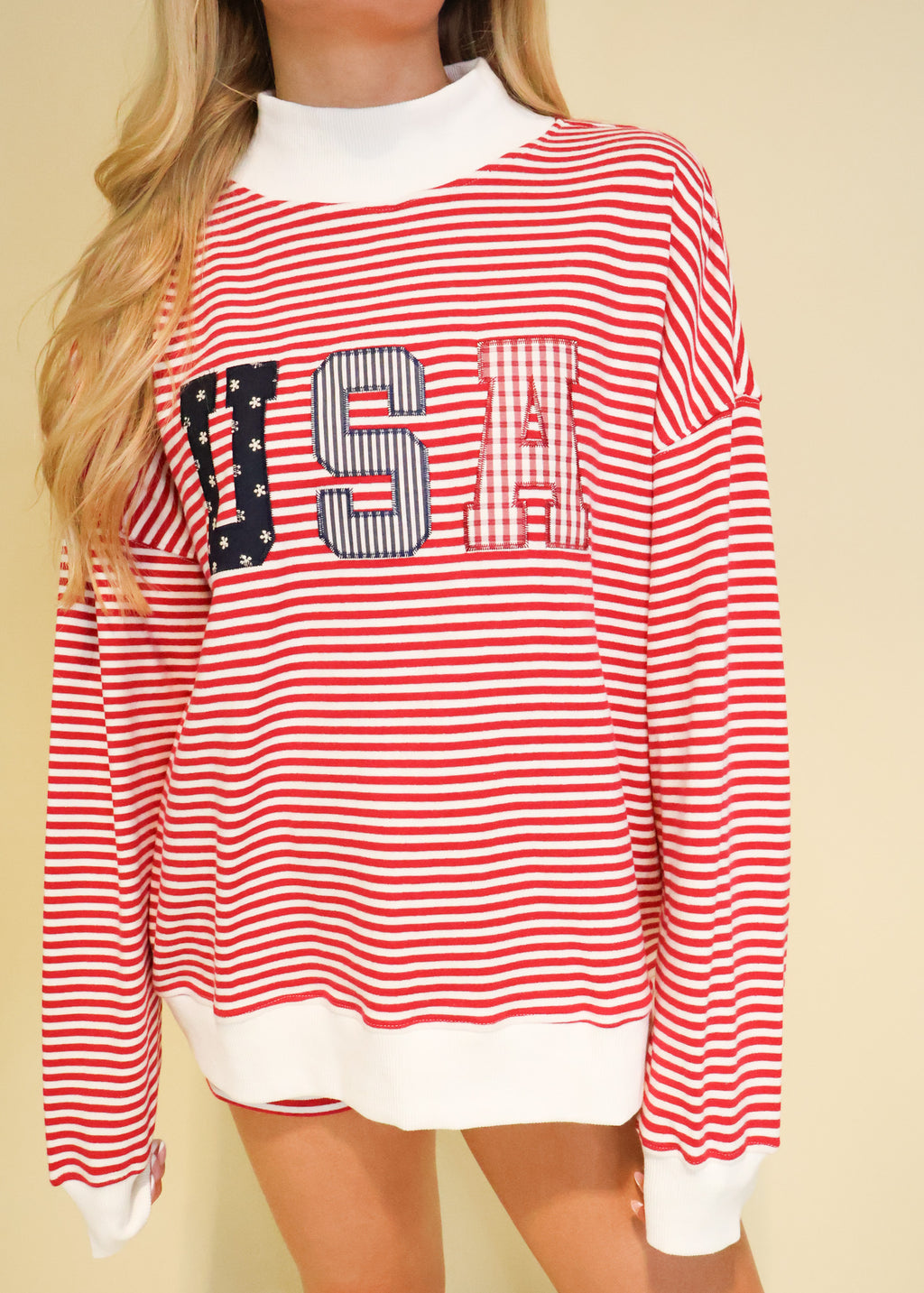 Mock Neck USA Sweatshirt