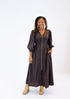 Charlotte Zip-Front Midi Dress