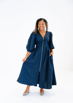 Charlotte Zip-Front Midi Dress
