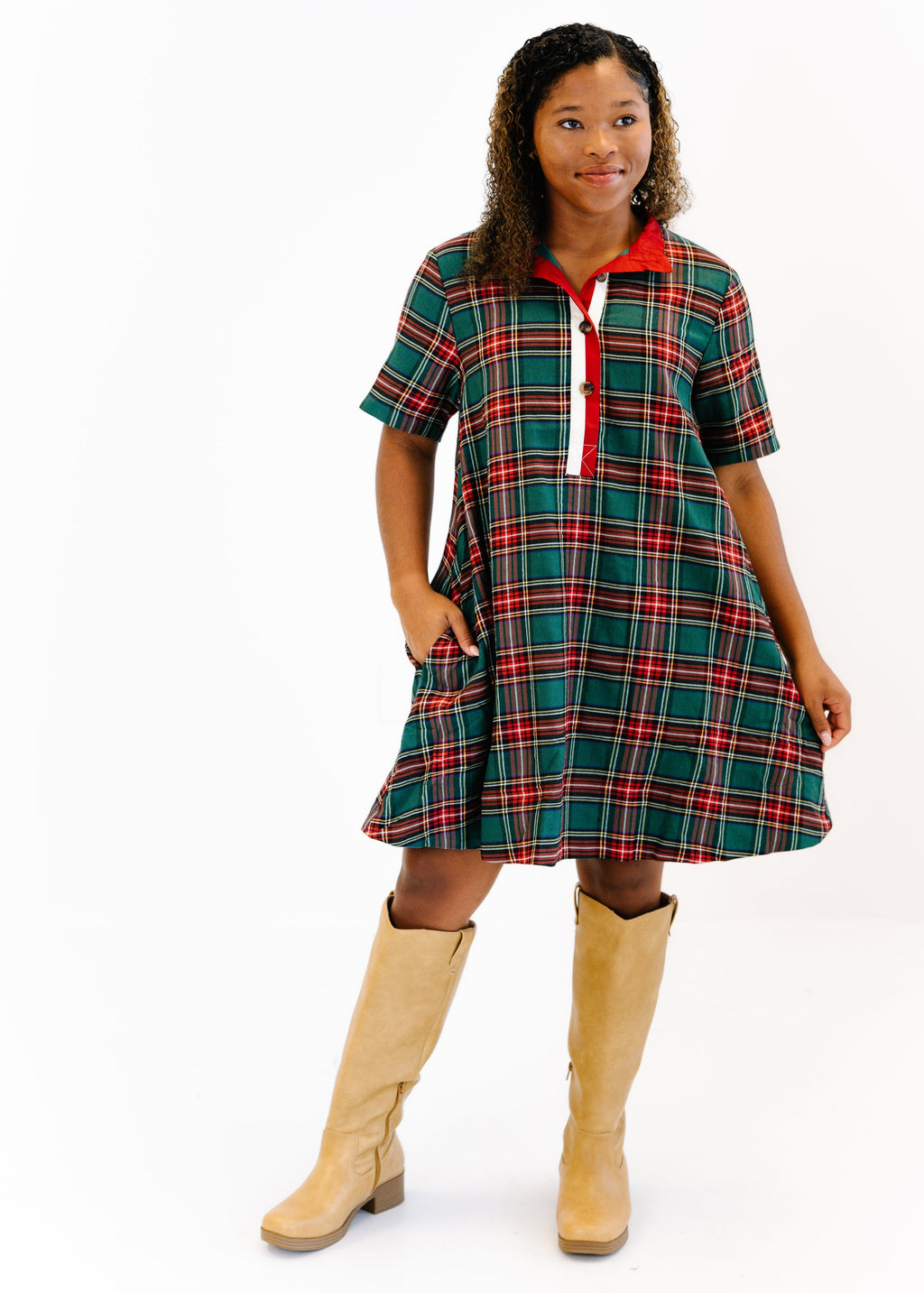 Blaire Plaid Shirt Dress