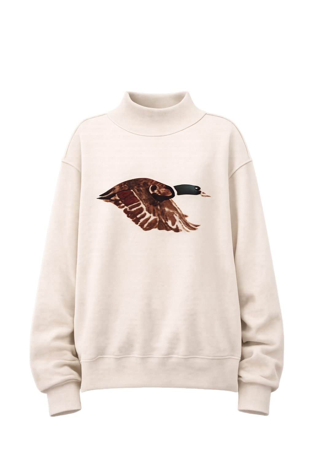 Mallard Wildlife Mock-Neck Sweatshirt
