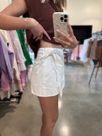 Sadie Side-Tie Wrap Mini Skort