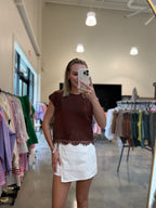 Sadie Side-Tie Wrap Mini Skort