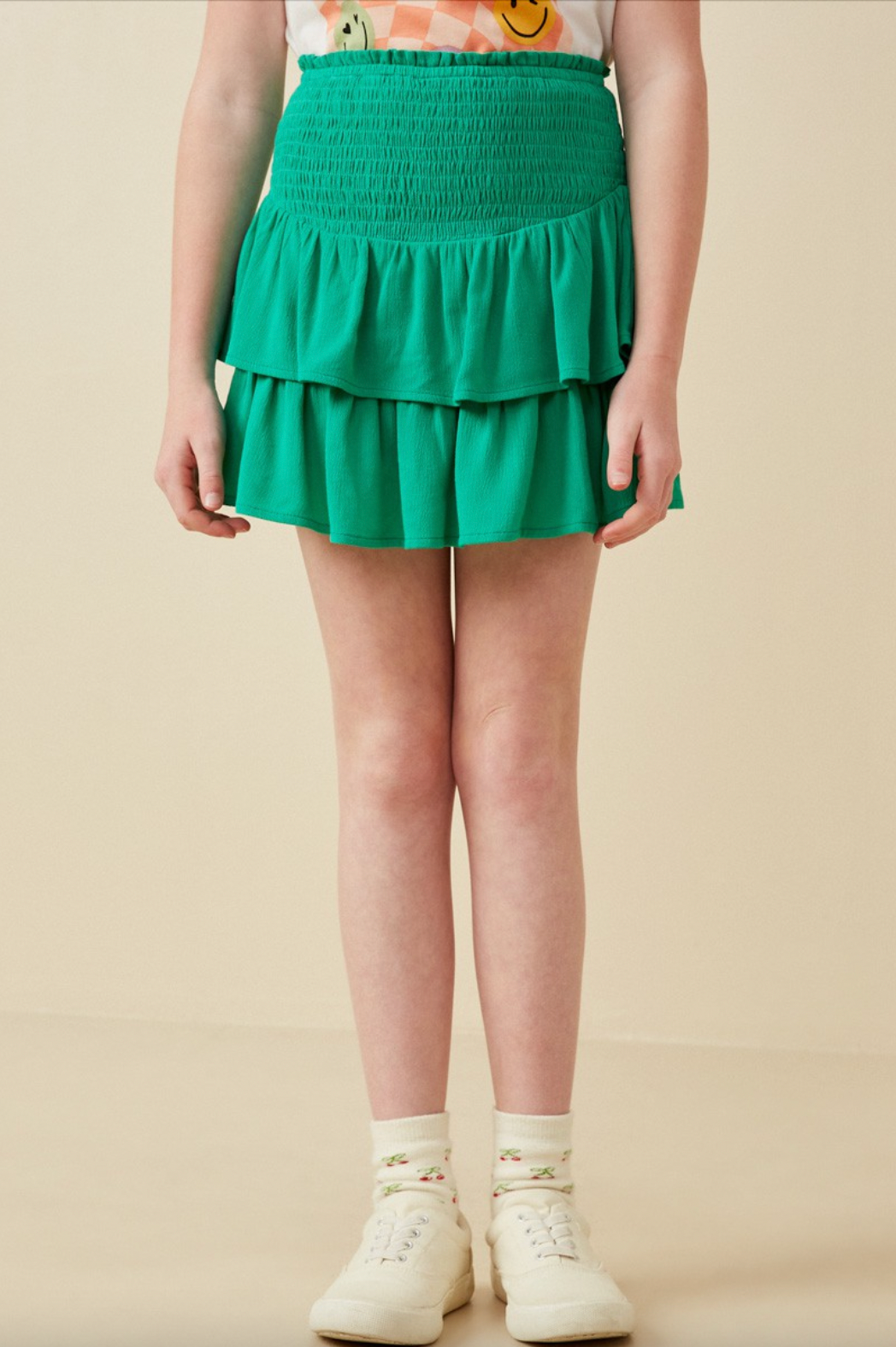 Tween Smocked Ruffle Skirt