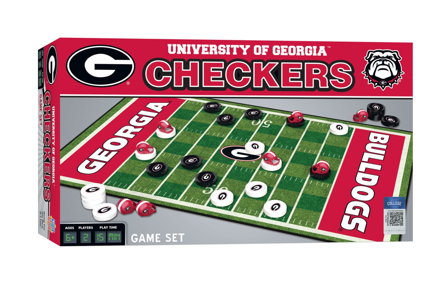 Georgia Bulldogs Checkers Board Game