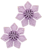 Wrapped Raffia Flower Earrings