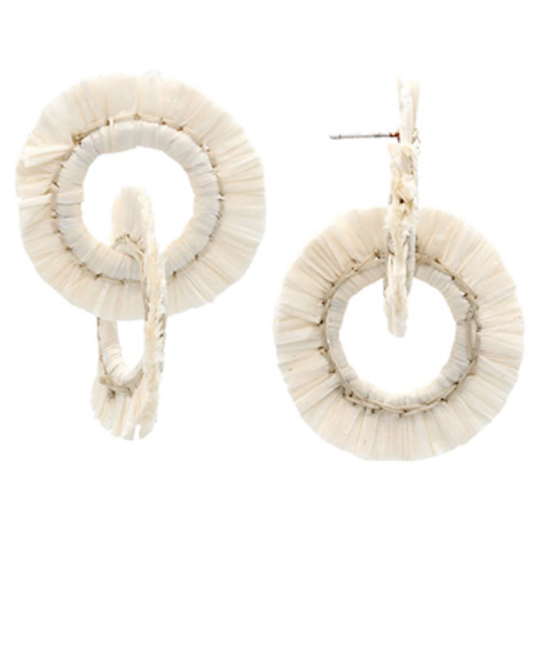 Raffia Double Ring Earrings