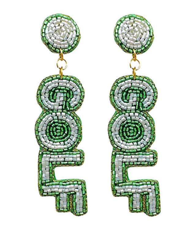 "GOLF" Letter Beaded Earrings