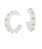 Wide Crystal Station Acetate Hoops