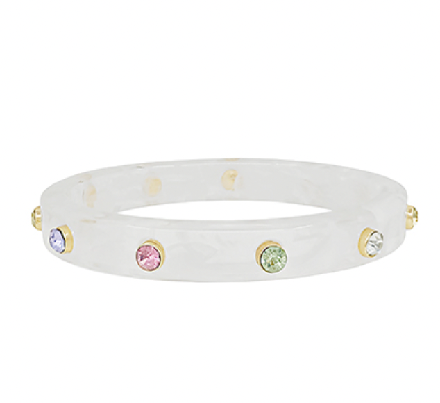 Crystal Station Acetate Bangle Bracelet
