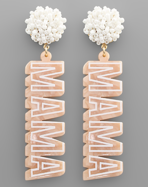 MAMA & Bead Pom Earring