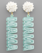 MAMA & Bead Pom Earring