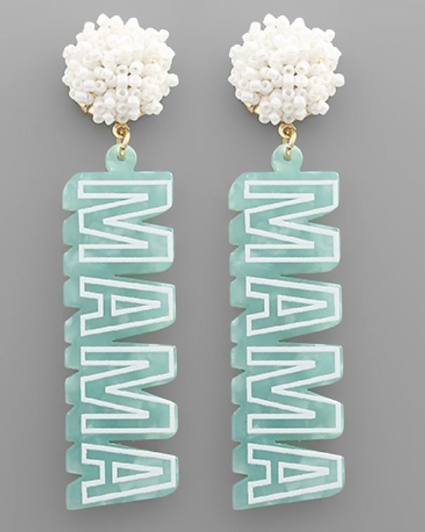 MAMA & Bead Pom Earring