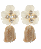 Crystal Flower & Geometric Shape Earrings