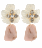 Crystal Flower & Geometric Shape Earrings