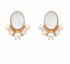 Oval Colored Pearl Earrings