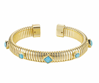 Multi Shape Station Omega Cuff Bracelet