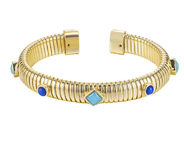 Multi Shape Station Omega Cuff Bracelet