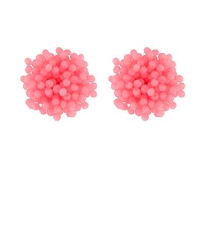 Beaded Pom Pom Earring
