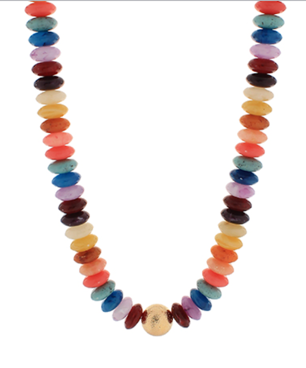 Color Rondelle Beads Necklace