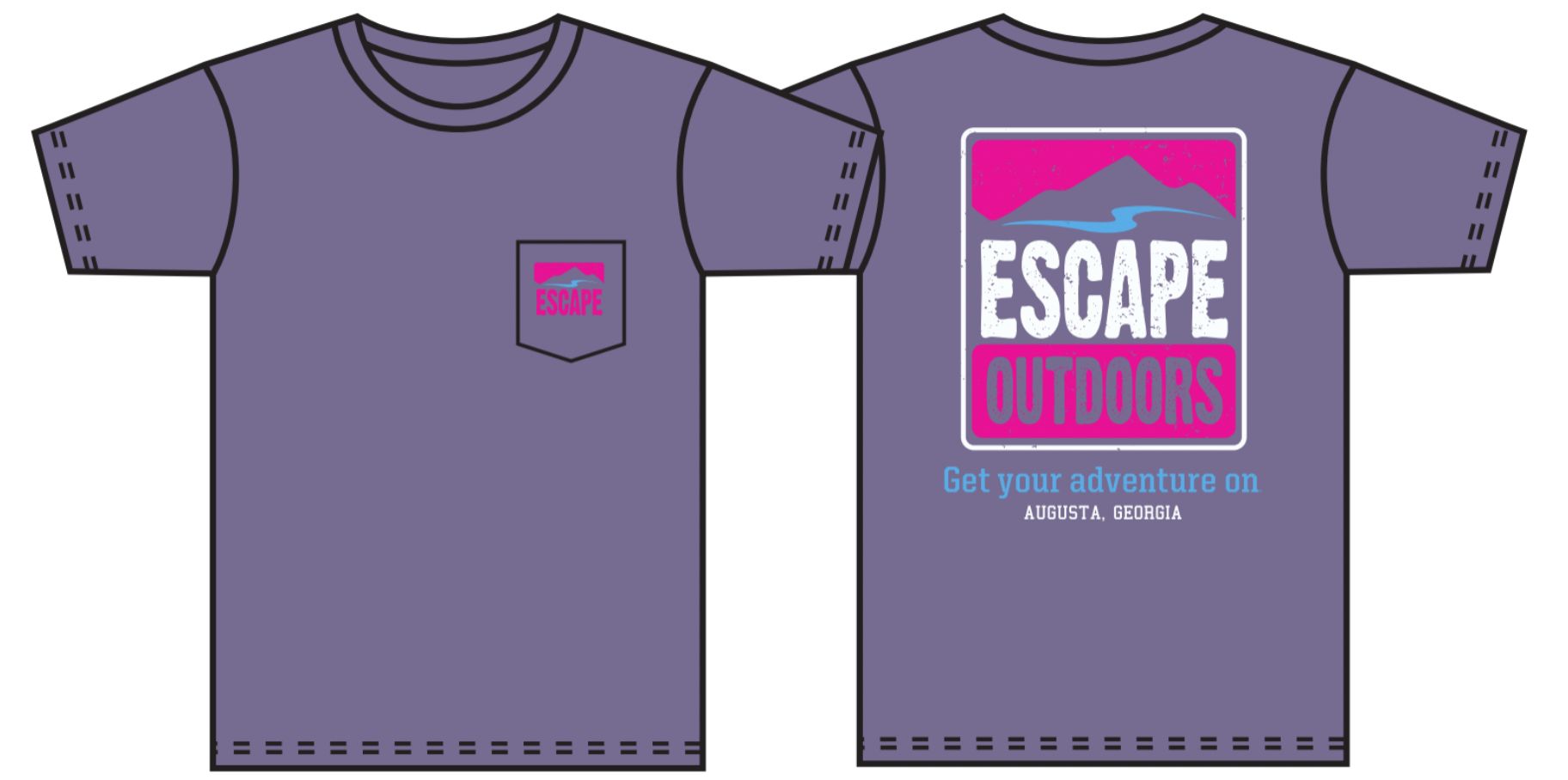 Pink Logo SS Escape Pocket Tee