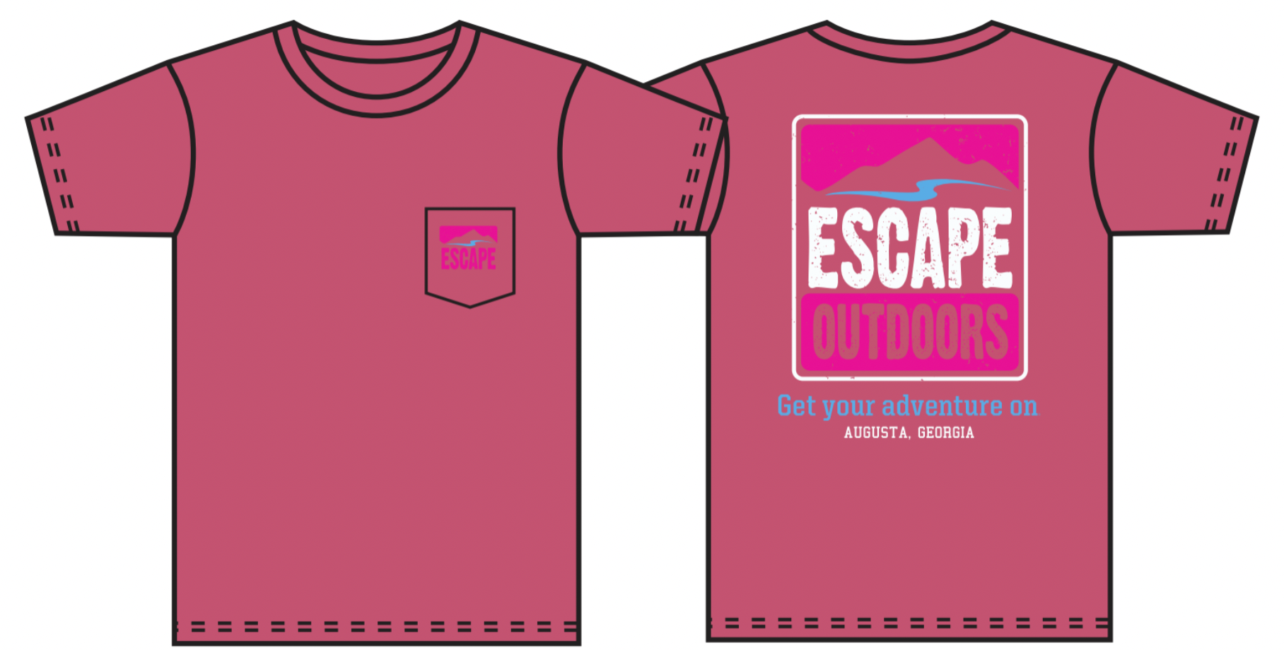 Pink Logo SS Escape Pocket Tee