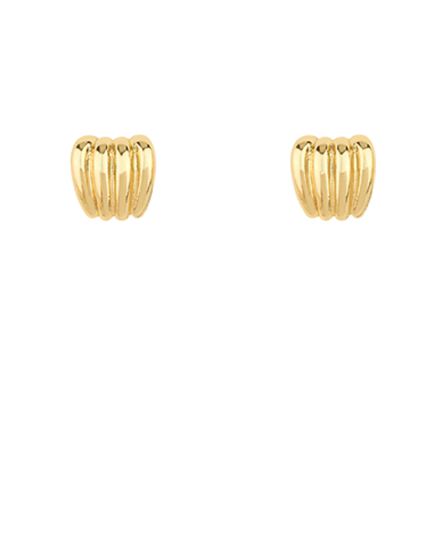 Textured Ribbed Square Earrings