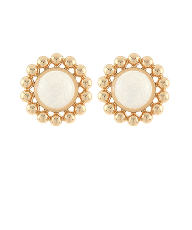 Dome Shape Stone Earrings