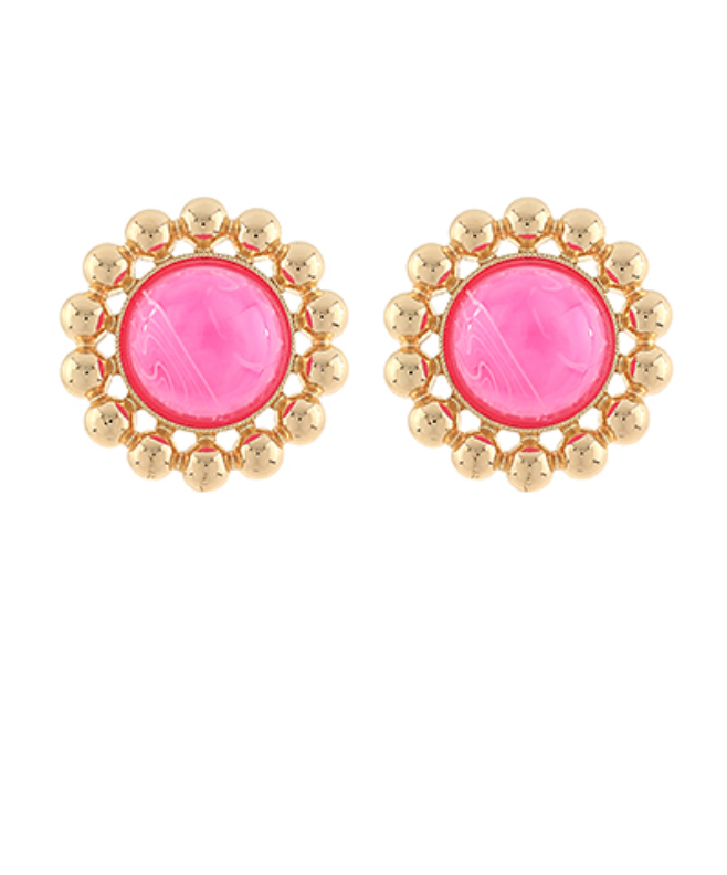 Dome Shape Stone Earrings