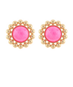 Dome Shape Stone Earrings