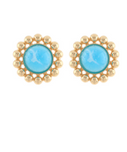 Dome Shape Stone Earrings