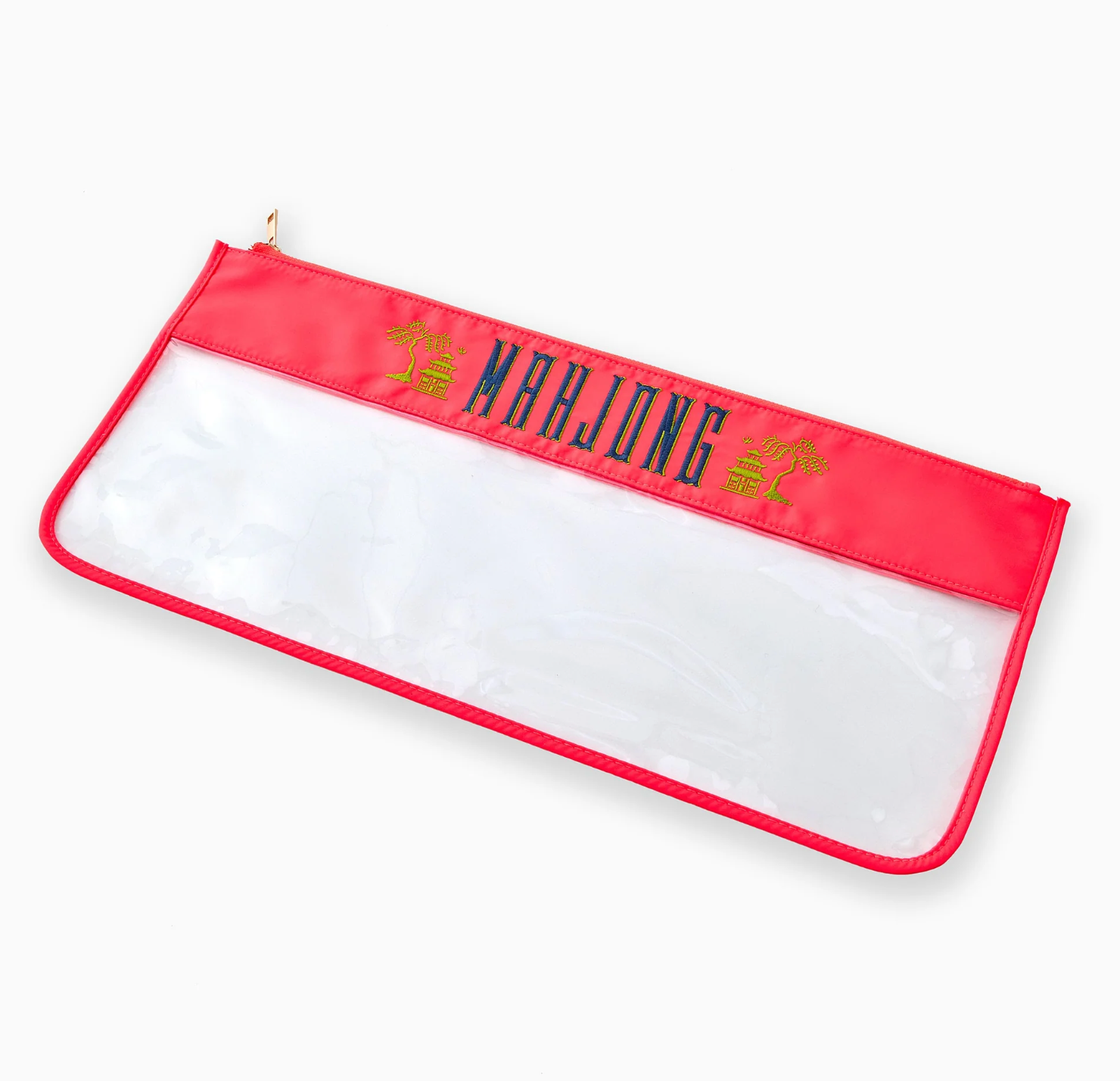 Hot Coral Pagoda Mahjong Bag